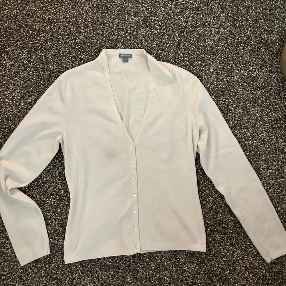Ann Taylor Cream Cardigan
